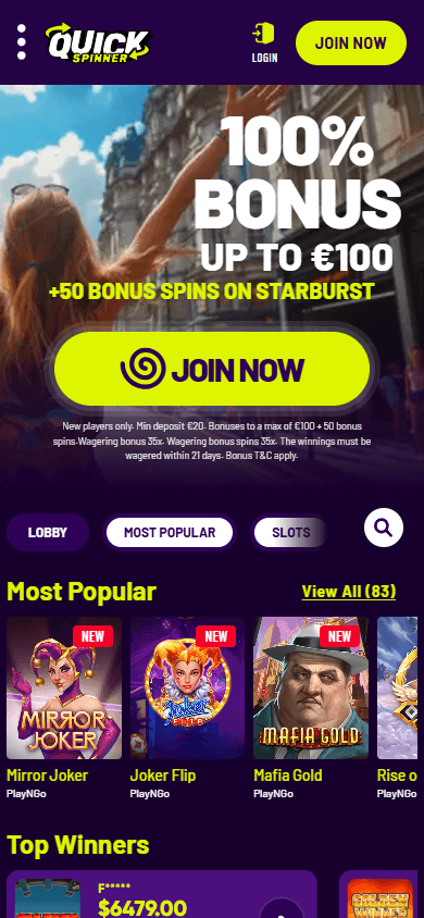 Quickspinner Casino Mobile screenshot